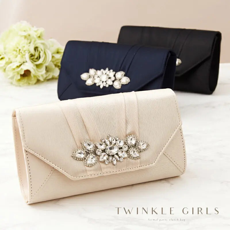 パーティーバッグ 結婚式 バッグ クラッチバッグ 大きめ/お呼ばれ/謝恩会/成人式/ショルダー 全3色 パーティードレス通販TwinkleGIrls