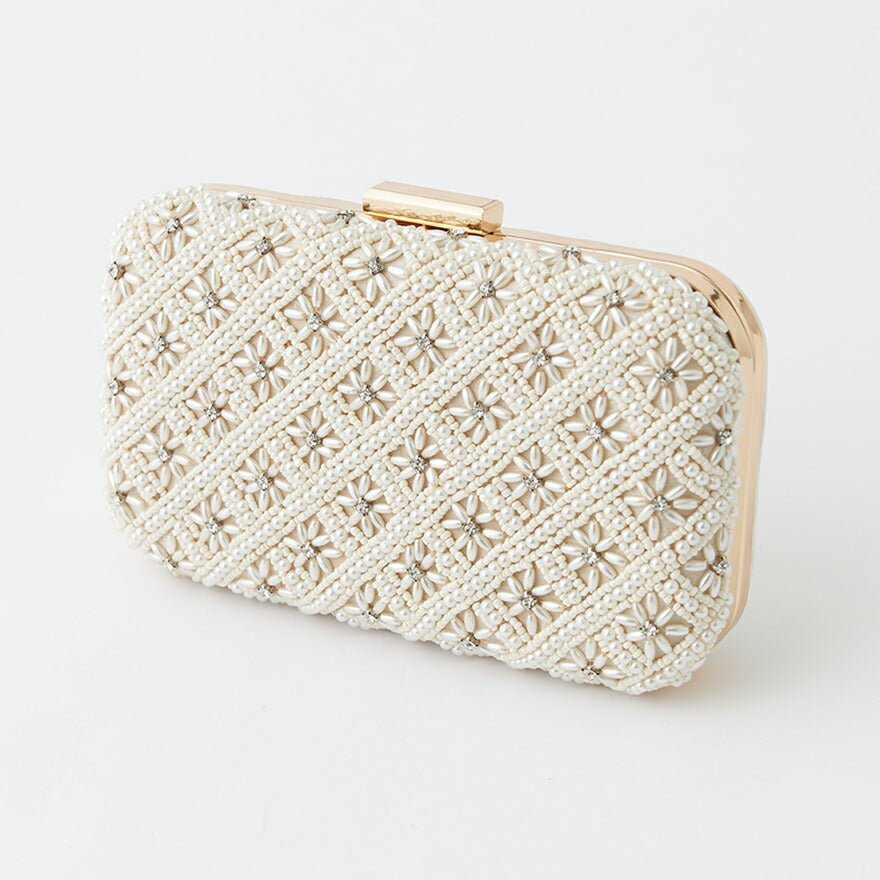 パーティーバッグ結婚式バッグレディース秋冬ビーズ刺しゅう/フェイクパール/ビーズ/スパンコール/コンパクト/2WAY小さめ