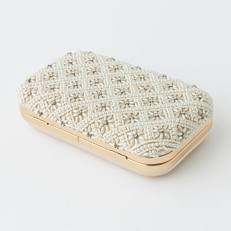 パーティーバッグ結婚式バッグレディース秋冬ビーズ刺しゅう/フェイクパール/ビーズ/スパンコール/コンパクト/2WAY小さめ