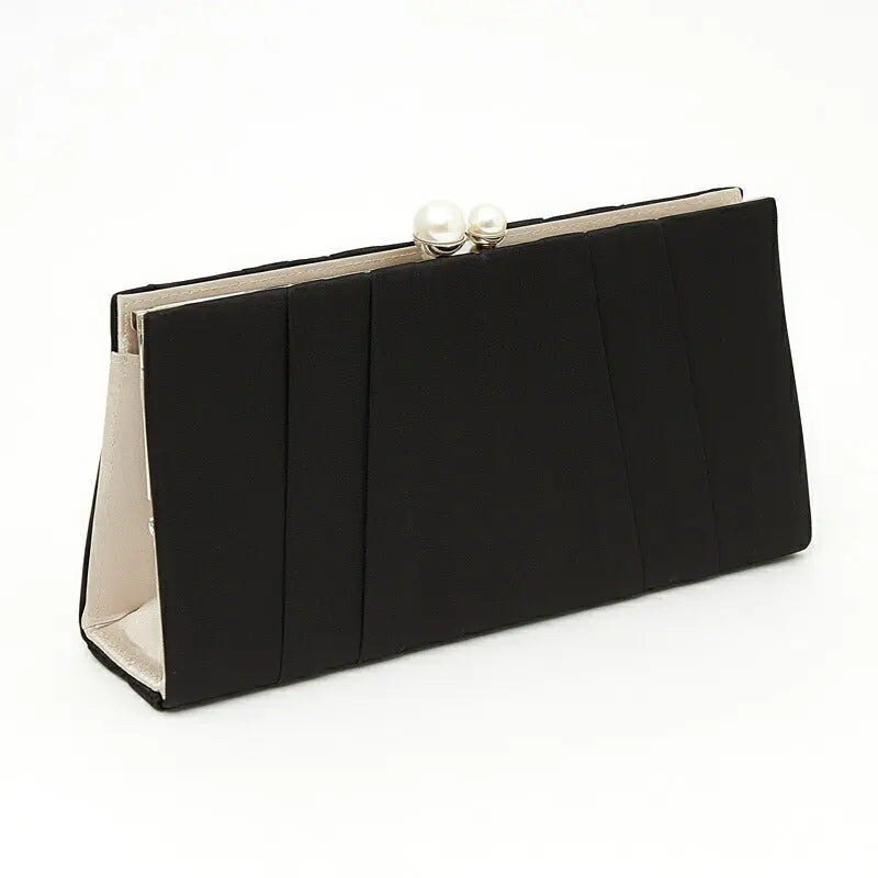 パーティーバッグ結婚式バッグサテンバッグがま口おしゃれ大人シンプル黒/ベージュ/ブルーグレーショルダー3WAY即日発送謝恩会