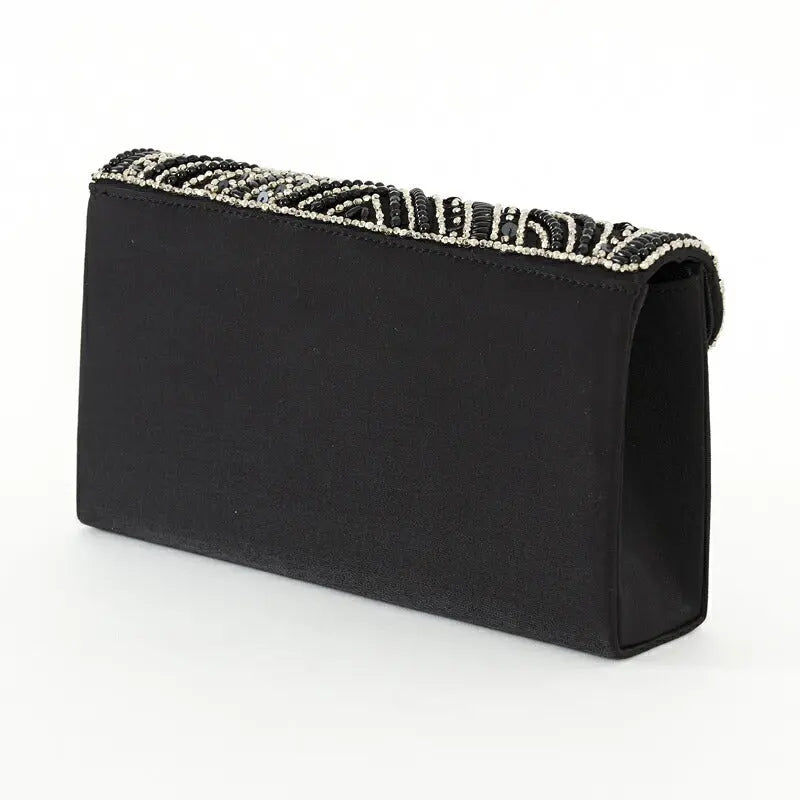 パーティーバッグ結婚式バッグビーズバッグスカラップパーティーバッグおしゃれかわいいシンプル黒/ベージュ/シルバーショルダー3WAY即日発送謝恩会