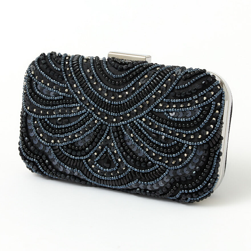 パーティーバッグ結婚式バッグレディース秋冬ビーズ刺しゅう/フェイクパール/ビーズ/スパンコール/コンパクト/2WAY小さめ