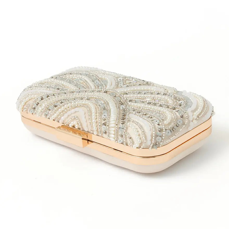 パーティーバッグ結婚式バッグレディース秋冬ビーズ刺しゅう/フェイクパール/ビーズ/スパンコール/コンパクト/2WAY小さめ