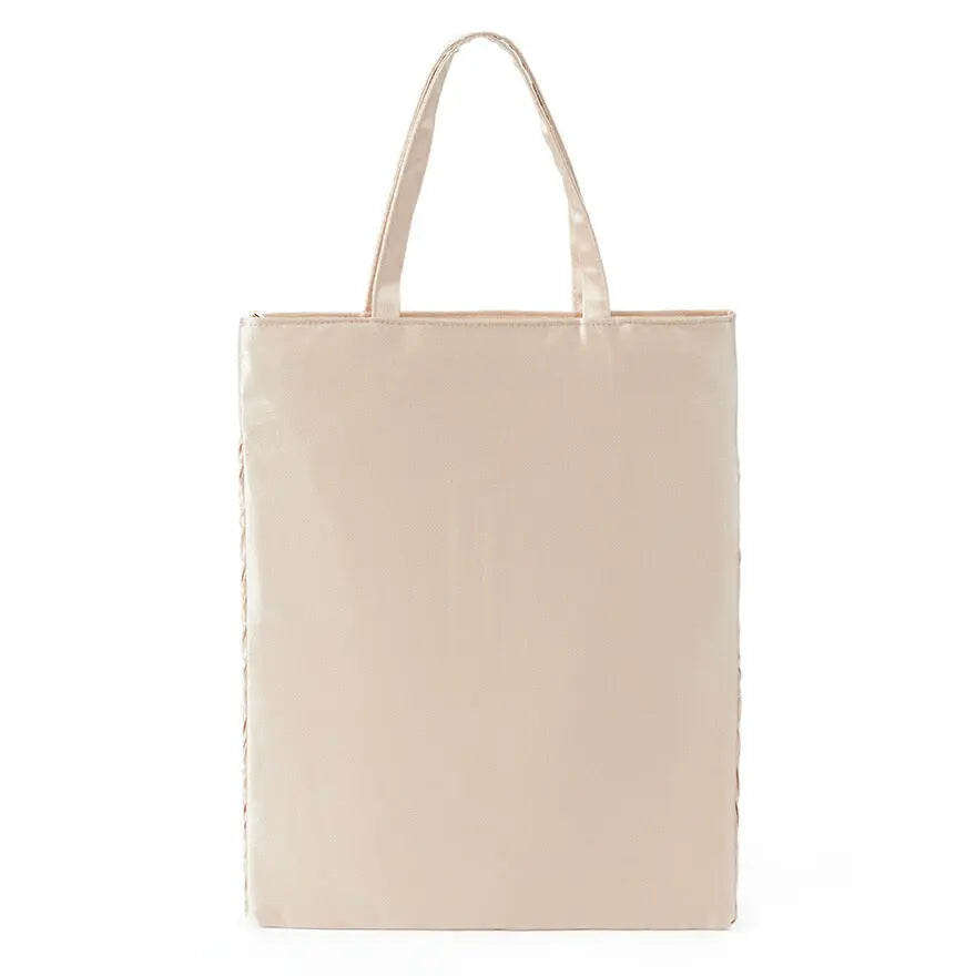 サブバッグ結婚式パーティートートA4フォーマルレース行事翌日配送おしゃれ華やか上品華奢サテンベージュ/ブラック