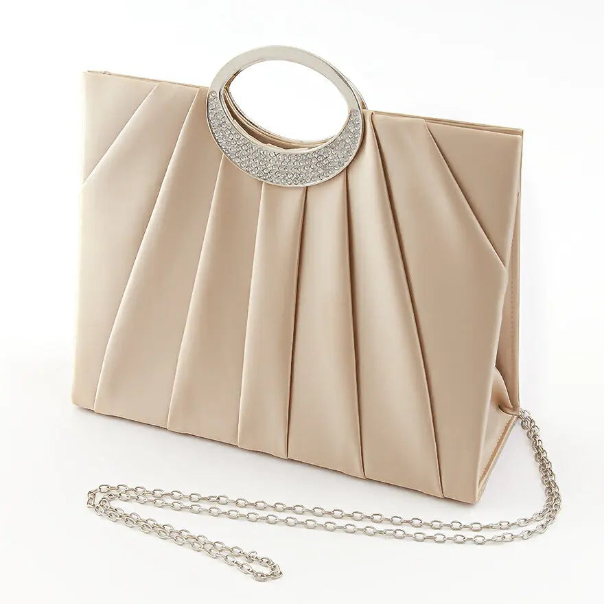 パーティーバッグ大きめ結婚式バッグクラッチバッグお呼ばれプリーツ/謝恩会/成人式/ショルダー全4色