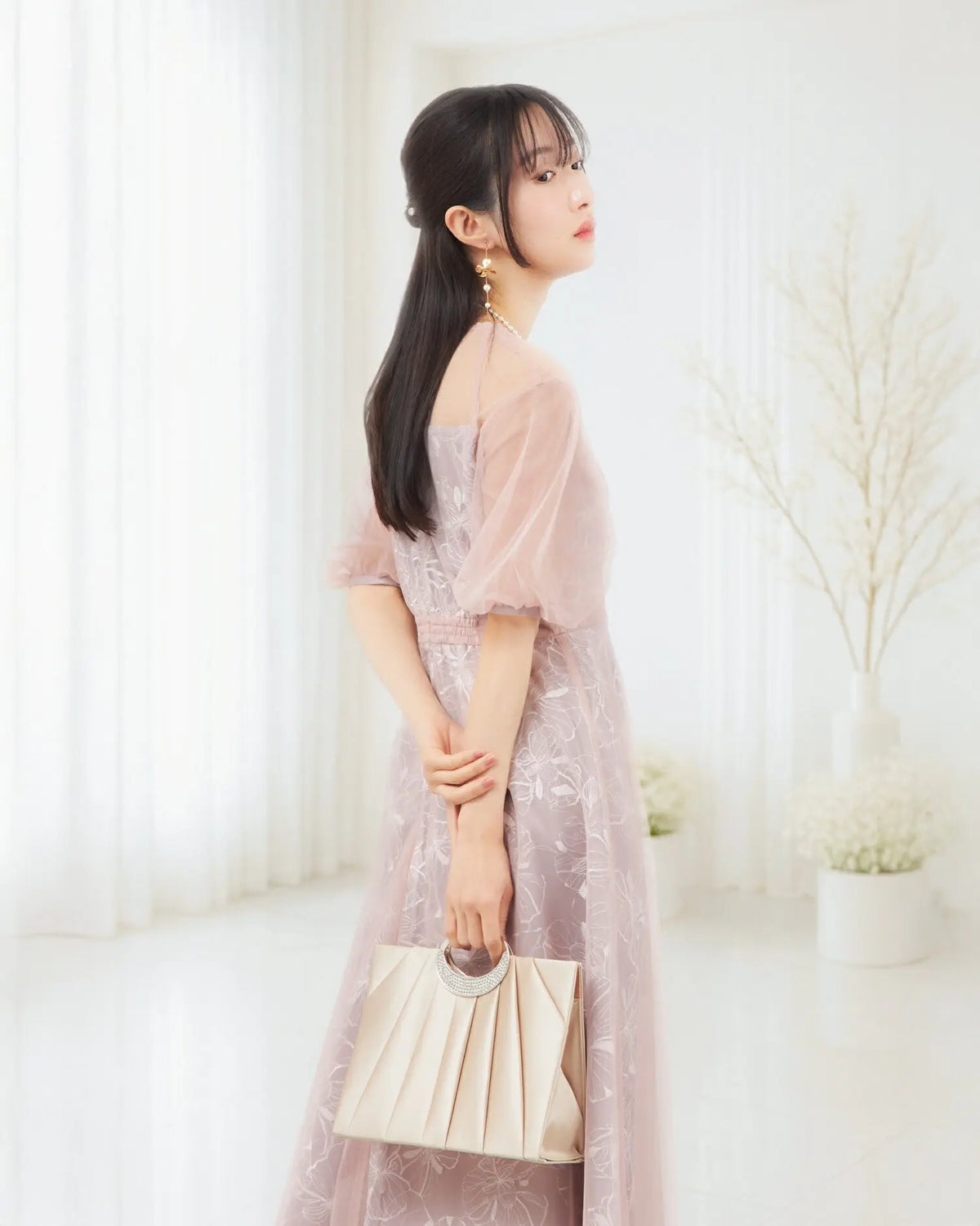 パーティーバッグ 大きめ 結婚式 バッグ クラッチバッグ お呼ばれ プリーツ/謝恩会/成人式/ショルダー 全4色 パーティードレス通販TwinkleGIrls