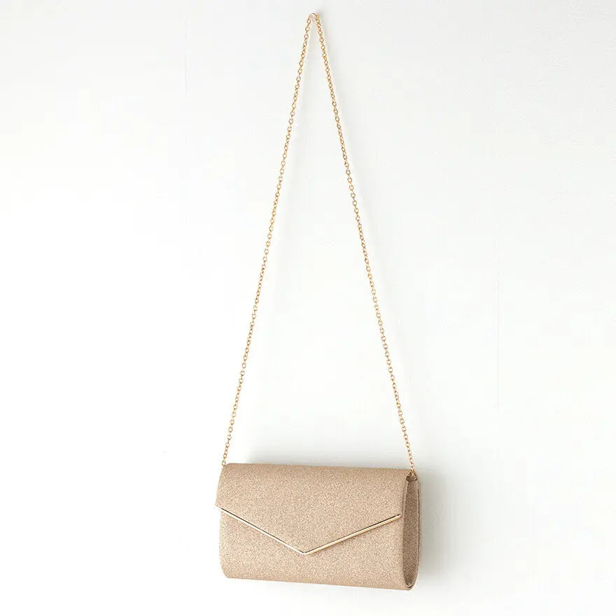 パーティーバッグ結婚式バッグレディース秋冬シンプルラメレター型/ラメ/シンプル/ゴールド/3WAY大きめ