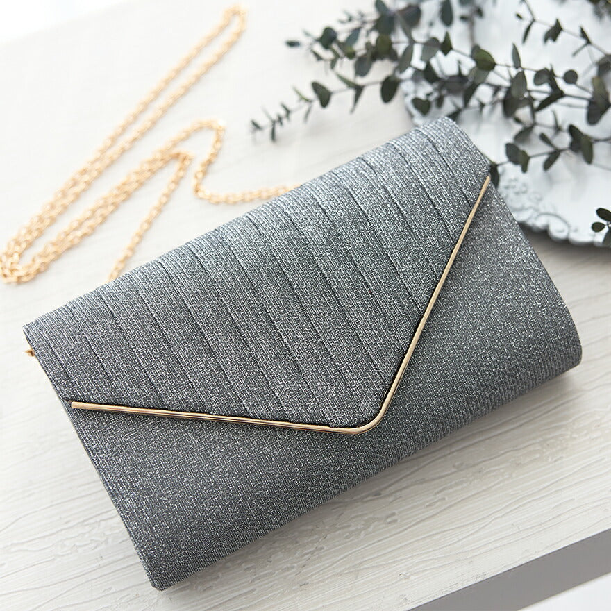 パーティーバッグ結婚式バッグレディース秋冬シンプルラメレター型/ラメ/シンプル/ゴールド/3WAY大きめ