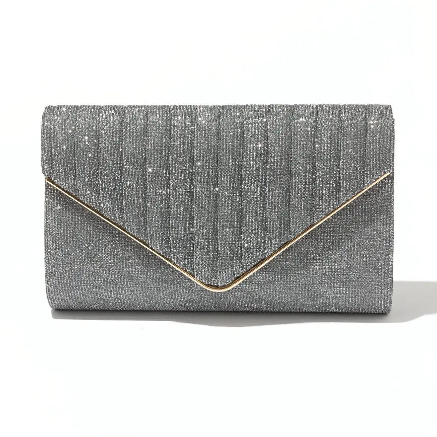 パーティーバッグ結婚式バッグレディース秋冬シンプルラメレター型/ラメ/シンプル/ゴールド/3WAY大きめ