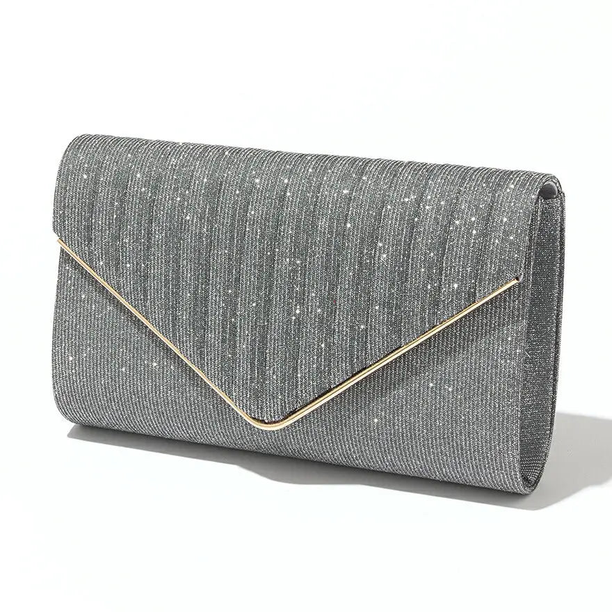 パーティーバッグ結婚式バッグレディース秋冬シンプルラメレター型/ラメ/シンプル/ゴールド/3WAY大きめ