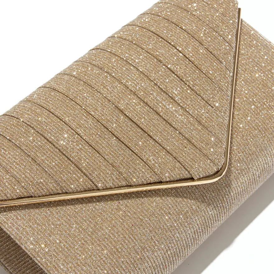 パーティーバッグ結婚式バッグレディース秋冬シンプルラメレター型/ラメ/シンプル/ゴールド/3WAY大きめ