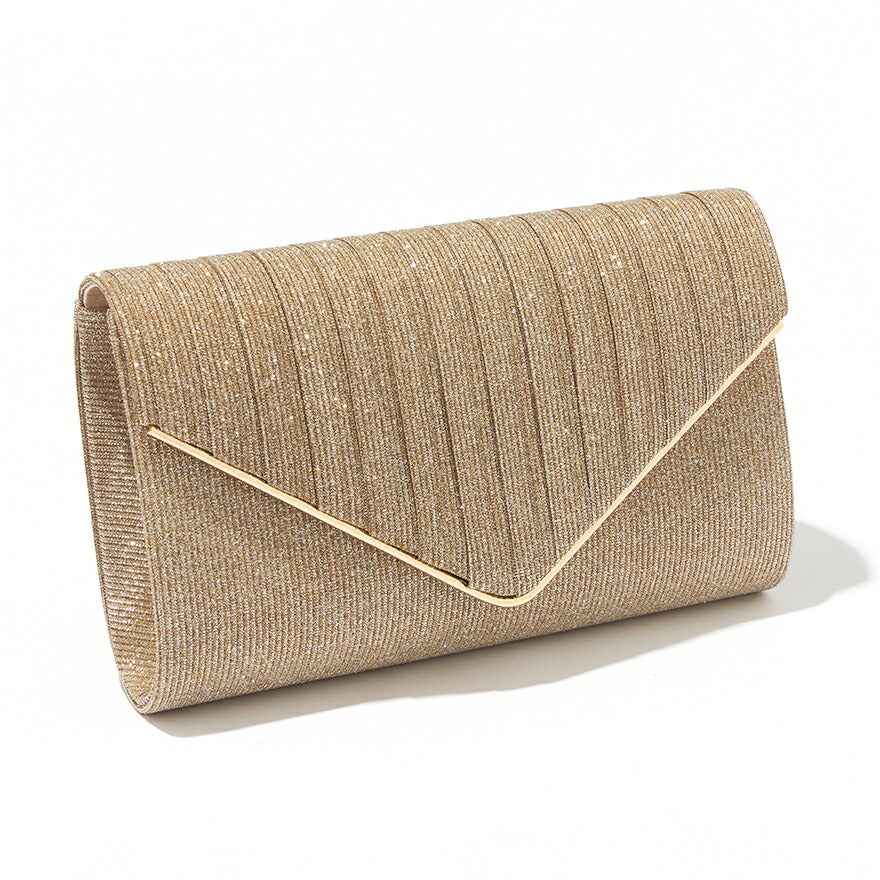 パーティーバッグ結婚式バッグレディース秋冬シンプルラメレター型/ラメ/シンプル/ゴールド/3WAY大きめ