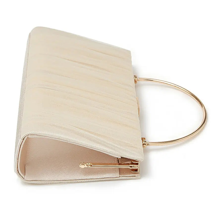 バッグ結婚式パーティーバッグクラッチバッグフォーマルお呼ばれレースオーガンジーラメシンプル/サテン/大きめ