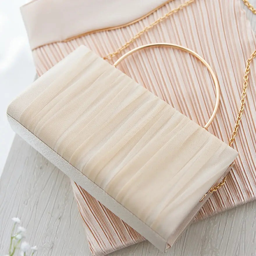 バッグ結婚式パーティーバッグクラッチバッグフォーマルお呼ばれレースオーガンジーラメシンプル/サテン/大きめ