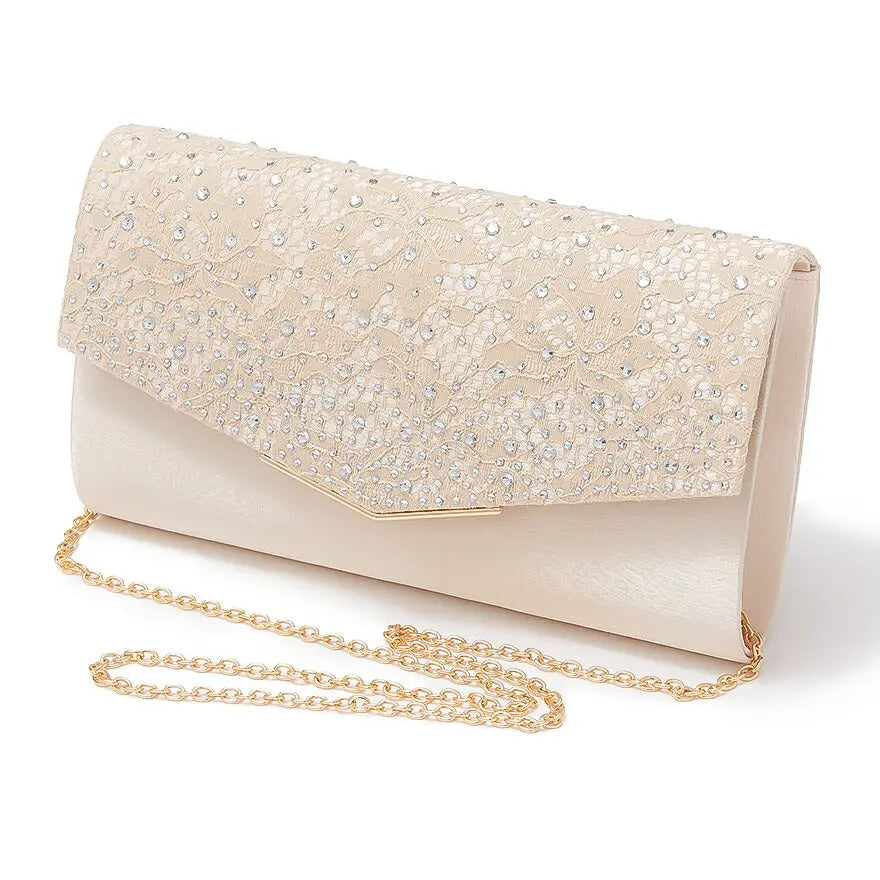 バッグ結婚式パーティーバッグクラッチバッグフォーマルお呼ばれレースオーガンジーラメシンプル/サテン/大きめ