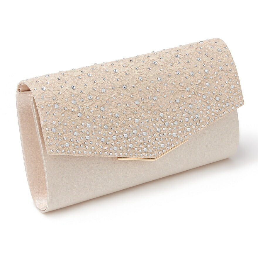 バッグ結婚式パーティーバッグクラッチバッグフォーマルお呼ばれレースラインストーンレター型シンプル/サテン/大きめ