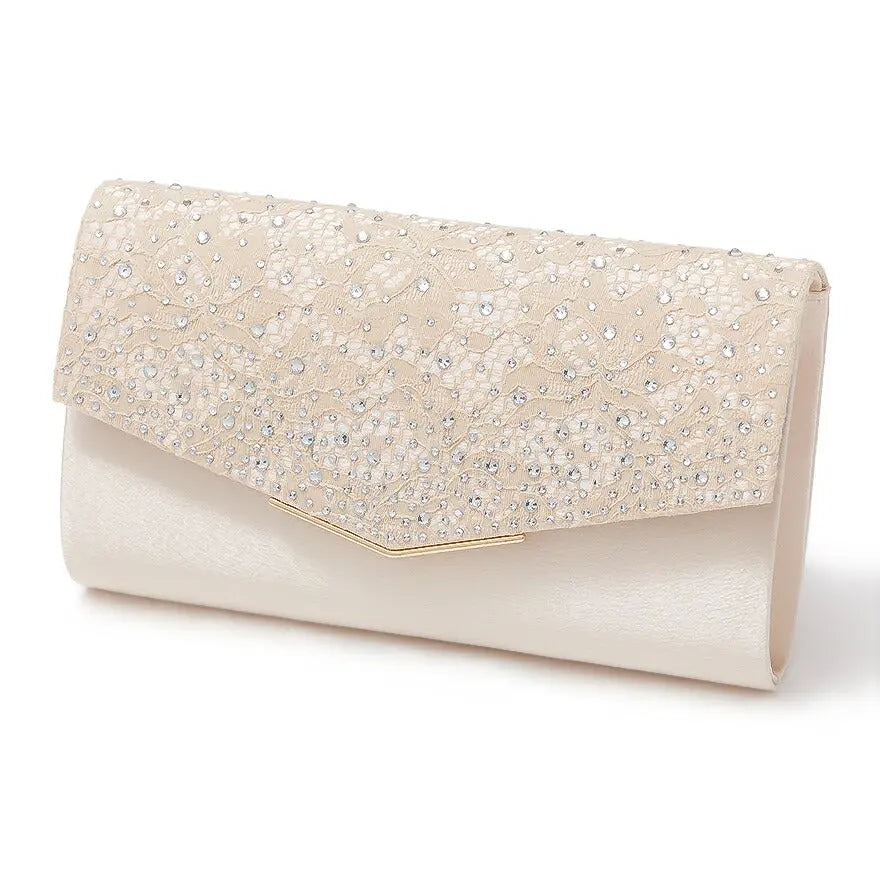 バッグ結婚式パーティーバッグクラッチバッグフォーマルお呼ばれレースオーガンジーラメシンプル/サテン/大きめ