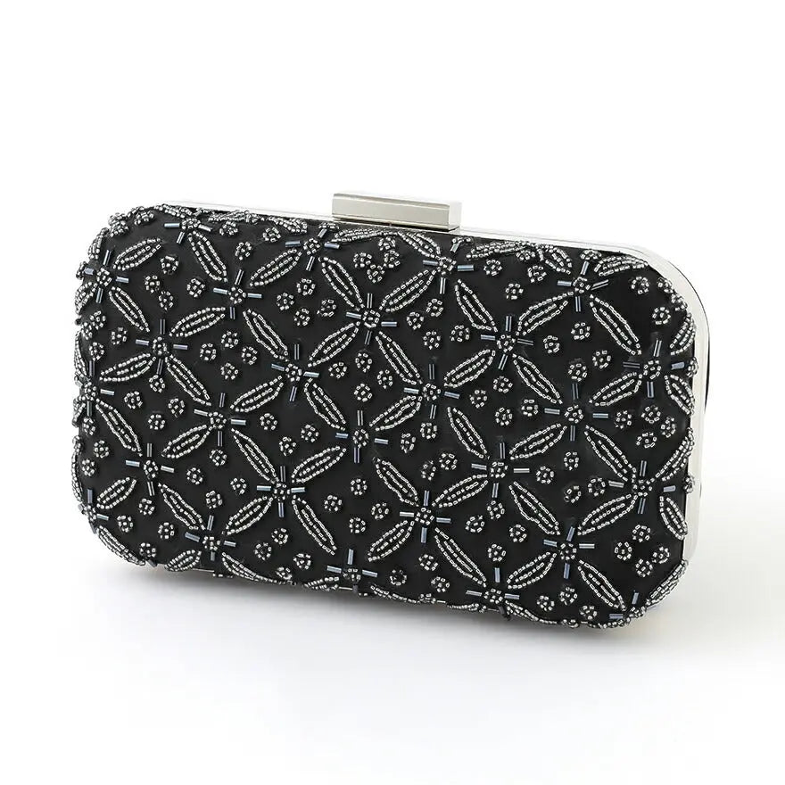 パーティーバッグ結婚式バッグレディース秋冬ビーズ刺しゅう/フェイクパール/ビーズ/スパンコール/コンパクト/2WAY小さめ