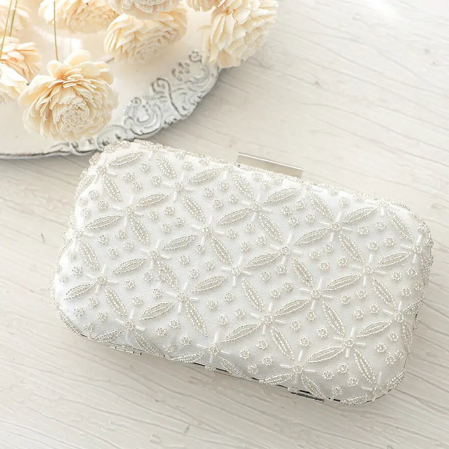 パーティーバッグ結婚式バッグレディース秋冬ビーズ刺しゅう/フェイクパール/ビーズ/スパンコール/コンパクト/2WAY小さめ