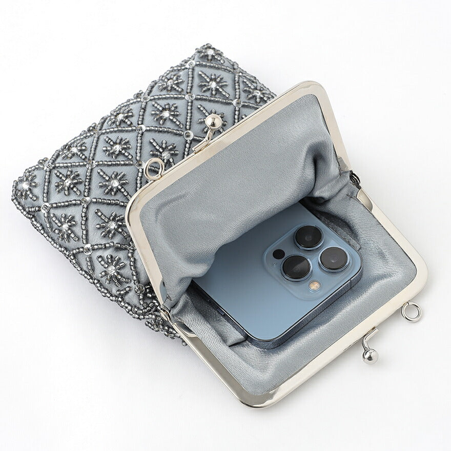 パーティーバッグ結婚式バッグレディース秋冬ビーズ刺しゅう/フェイクパール/ビーズ/スパンコール/コンパクト/2WAY小さめ