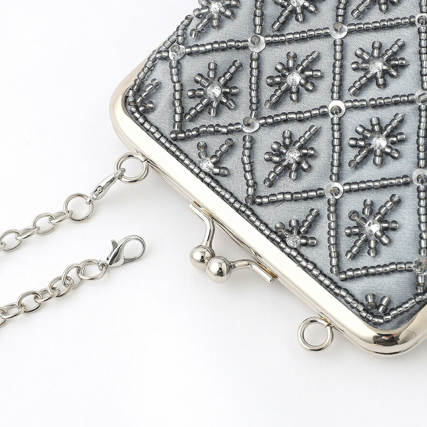 パーティーバッグ結婚式バッグレディース秋冬ビーズ刺しゅう/フェイクパール/ビーズ/スパンコール/コンパクト/2WAY小さめ