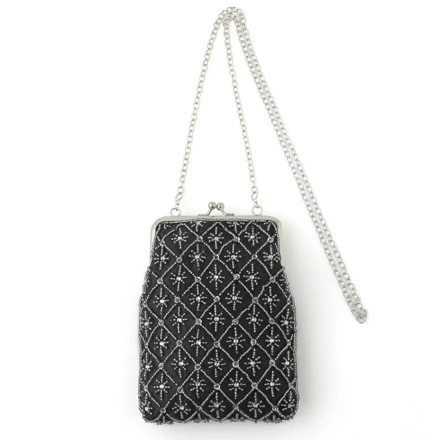 パーティーバッグ結婚式バッグレディース秋冬ビーズ刺しゅう/フェイクパール/ビーズ/スパンコール/コンパクト/2WAY小さめ