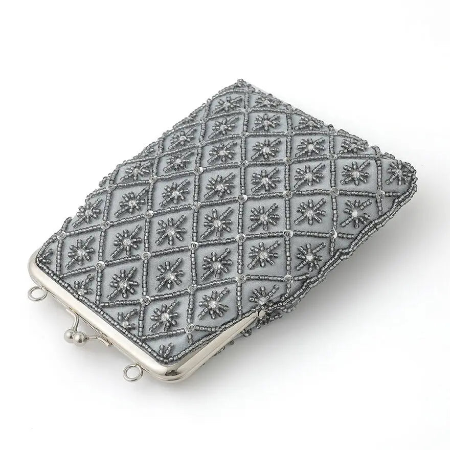 パーティーバッグ結婚式バッグレディース秋冬ビーズ刺しゅう/フェイクパール/ビーズ/スパンコール/コンパクト/2WAY小さめ