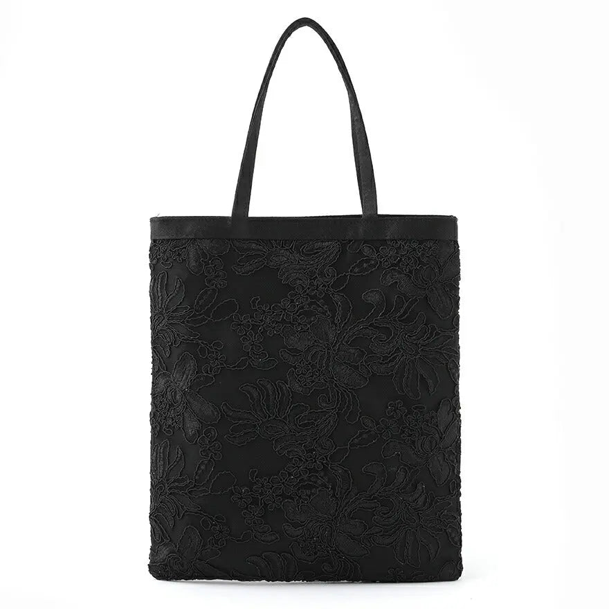 サブバッグ結婚式パーティートートA4フォーマルレース行事翌日配送おしゃれ華やか上品華奢サテンベージュ/ブラック