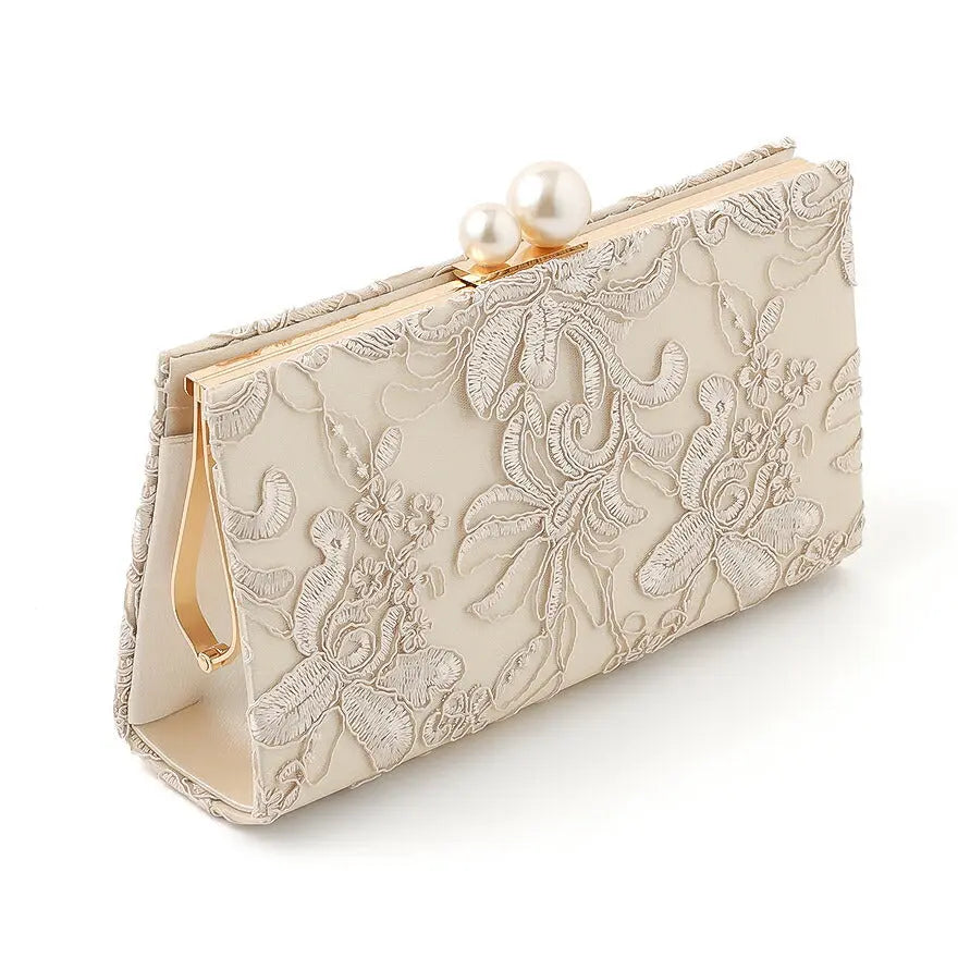 パーティーバッグ結婚式バッグレディース秋冬ビーズ刺しゅう/フェイクパール/ビーズ/スパンコール/コンパクト/2WAY小さめ