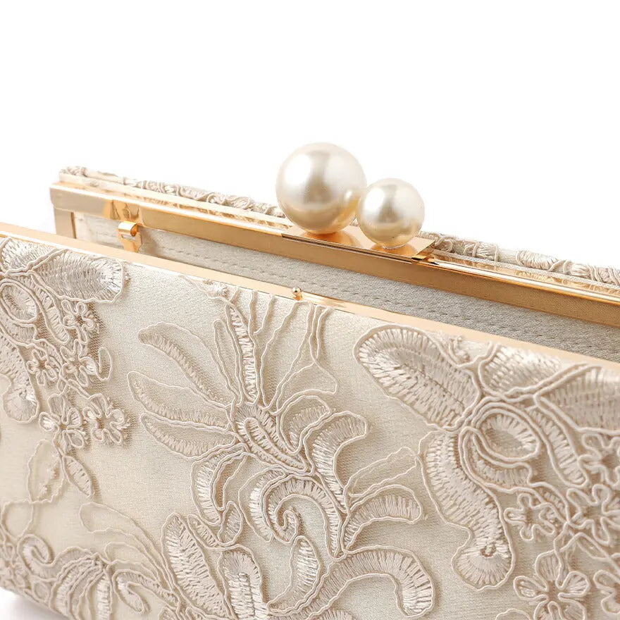 結婚式バッグパーティーバッグ春夏スクエアレース/刺繍/ショルダー/クラッチ/2WAY