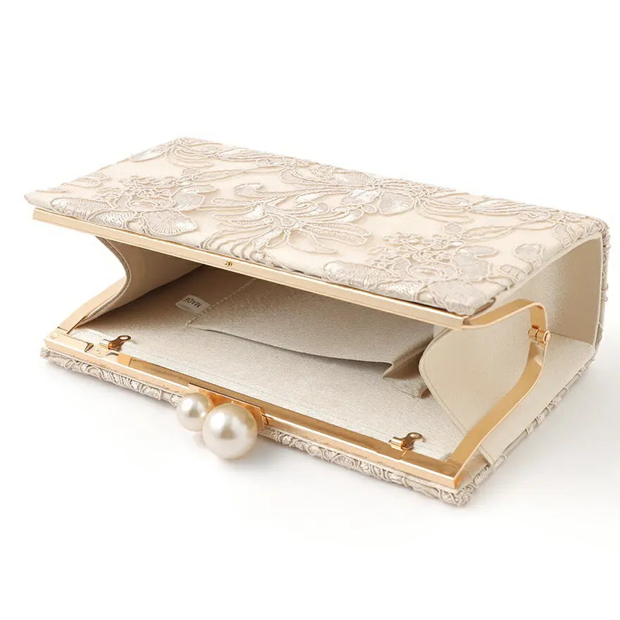 結婚式バッグパーティーバッグ春夏スクエアレース/刺繍/ショルダー/クラッチ/2WAY