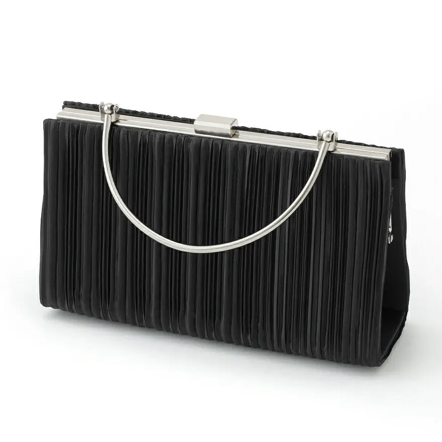 メタルハンドルプリーツパーティーバッグ 結婚式 バッグ パーティーバッグ レディース 春夏 お呼ばれ/パーティ/サテン/プリーツ/ショルダー/2WAY パーティードレス通販TwinkleGIrls