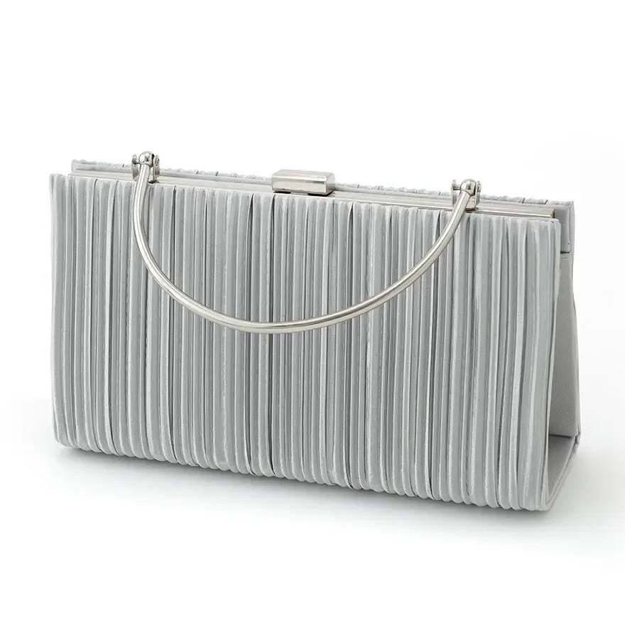 メタルハンドルプリーツパーティーバッグ 結婚式 バッグ パーティーバッグ レディース 春夏 お呼ばれ/パーティ/サテン/プリーツ/ショルダー/2WAY パーティードレス通販TwinkleGIrls