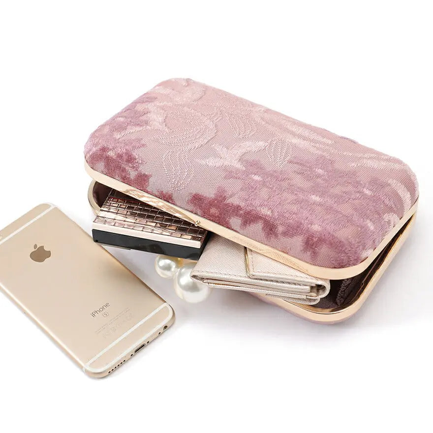 パーティーバッグ結婚式バッグレディース秋冬ビーズ刺しゅう/フェイクパール/ビーズ/スパンコール/コンパクト/2WAY小さめ