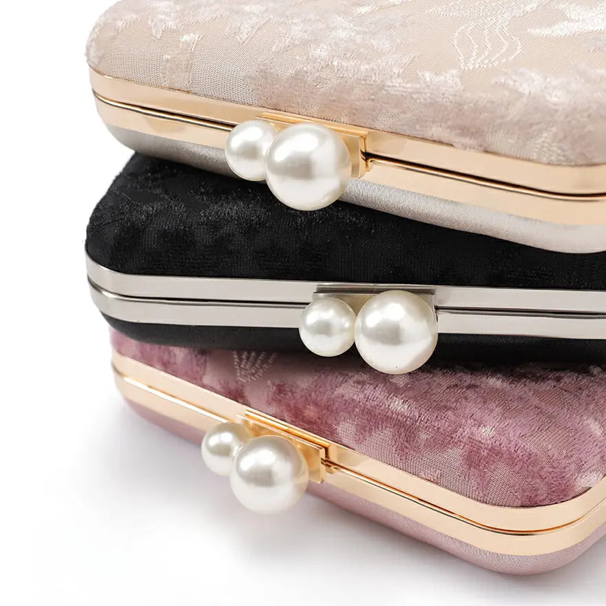 パーティーバッグ結婚式バッグレディース秋冬ビーズ刺しゅう/フェイクパール/ビーズ/スパンコール/コンパクト/2WAY小さめ