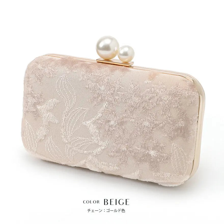 ベロアパールハードバッグ パーティーバッグ 結婚式 バッグ パーティーバッグ レディース 春夏 お呼ばれ/パーティ/サテン/プリーツ/ショルダー/2WAY パーティードレス通販TwinkleGIrls