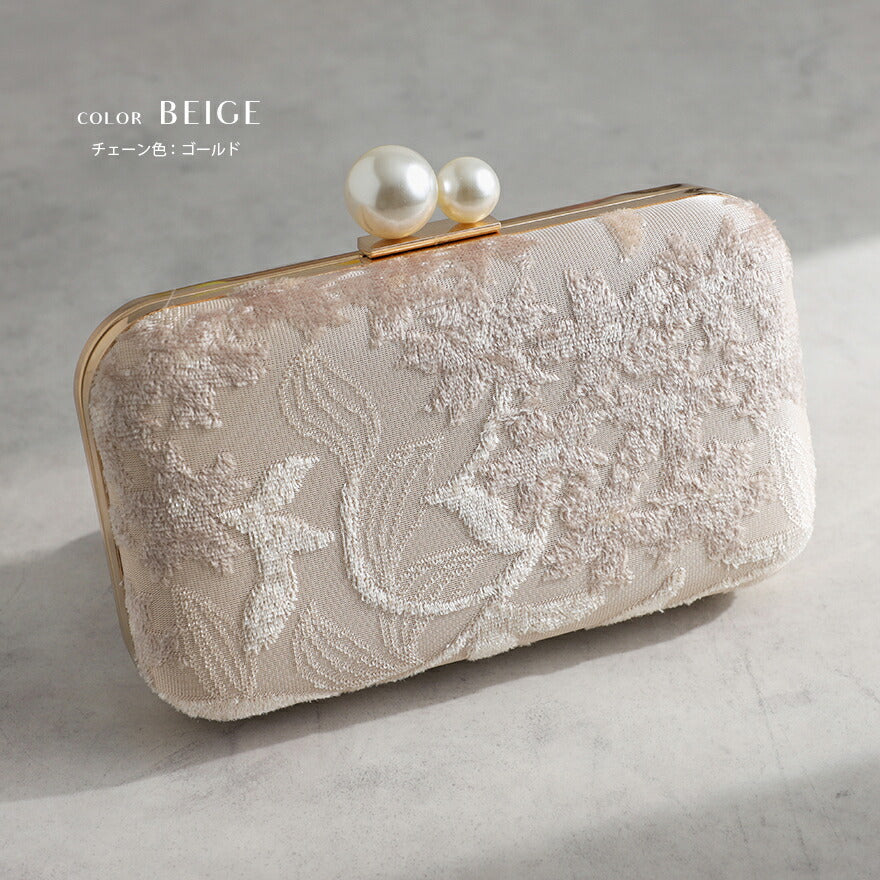 パーティーバッグ結婚式バッグレディース秋冬ビーズ刺しゅう/フェイクパール/ビーズ/スパンコール/コンパクト/2WAY小さめ