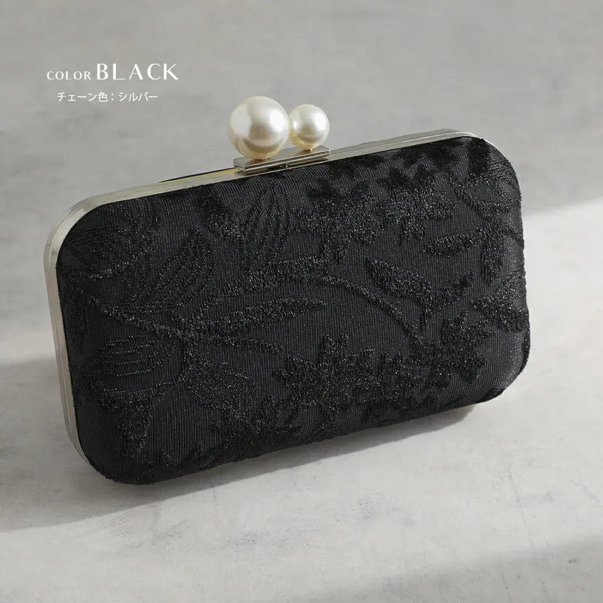 パーティーバッグ結婚式バッグレディース秋冬ビーズ刺しゅう/フェイクパール/ビーズ/スパンコール/コンパクト/2WAY小さめ