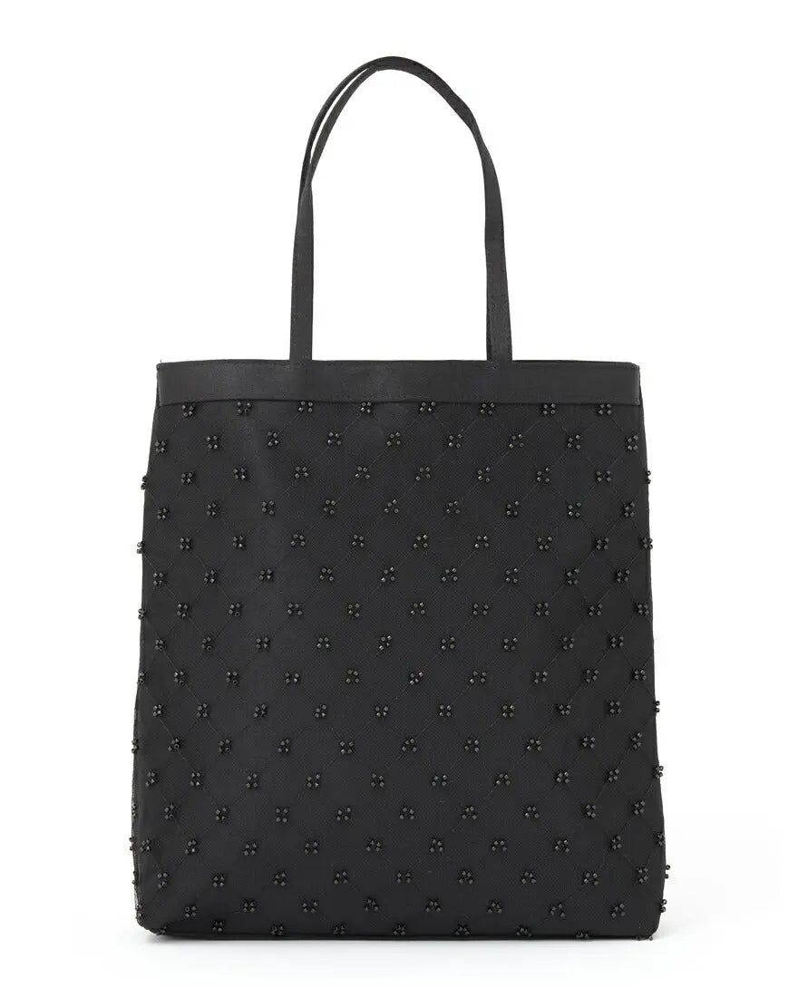 サブバッグレディース春夏小粒ビーズチュール刺繍サテンA4トート結婚式お呼ばれハレの日フォーマルパーティマグネット式シンプルブランド人気