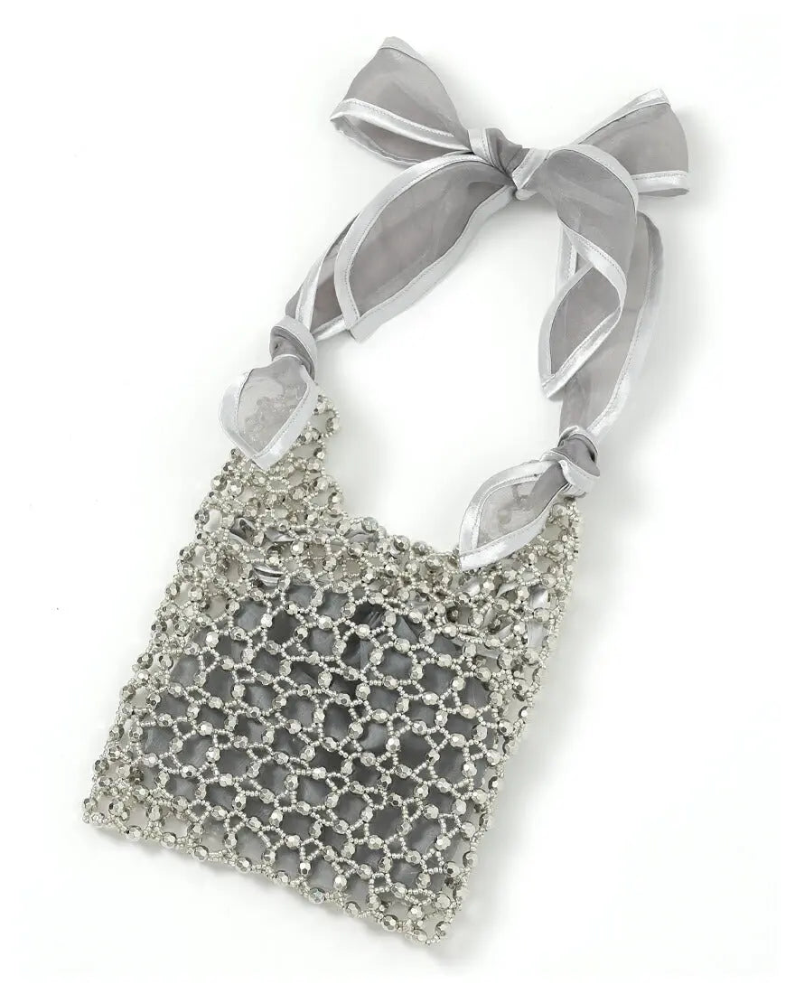 パーティーバッグ結婚式バッグレディース秋冬ビーズ刺しゅう/フェイクパール/ビーズ/スパンコール/コンパクト/2WAY小さめ