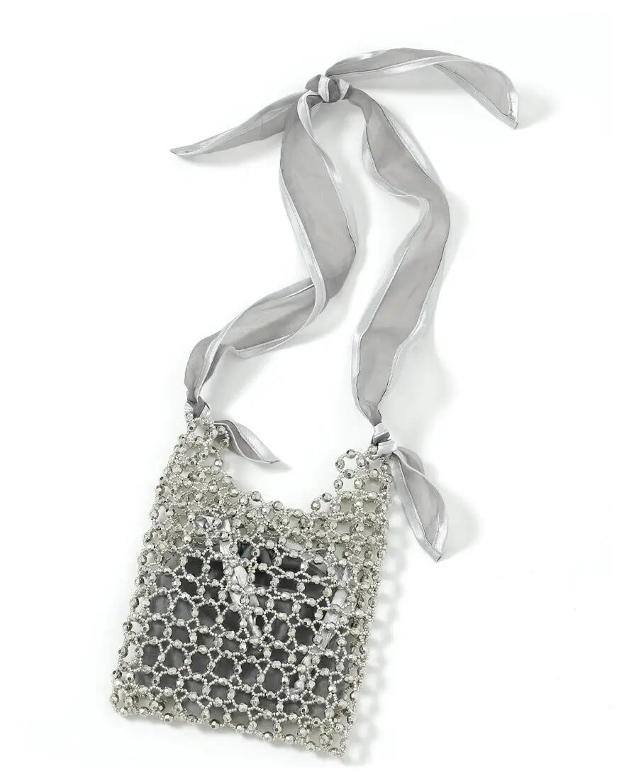 パーティーバッグ結婚式バッグレディース秋冬ビーズ刺しゅう/フェイクパール/ビーズ/スパンコール/コンパクト/2WAY小さめ