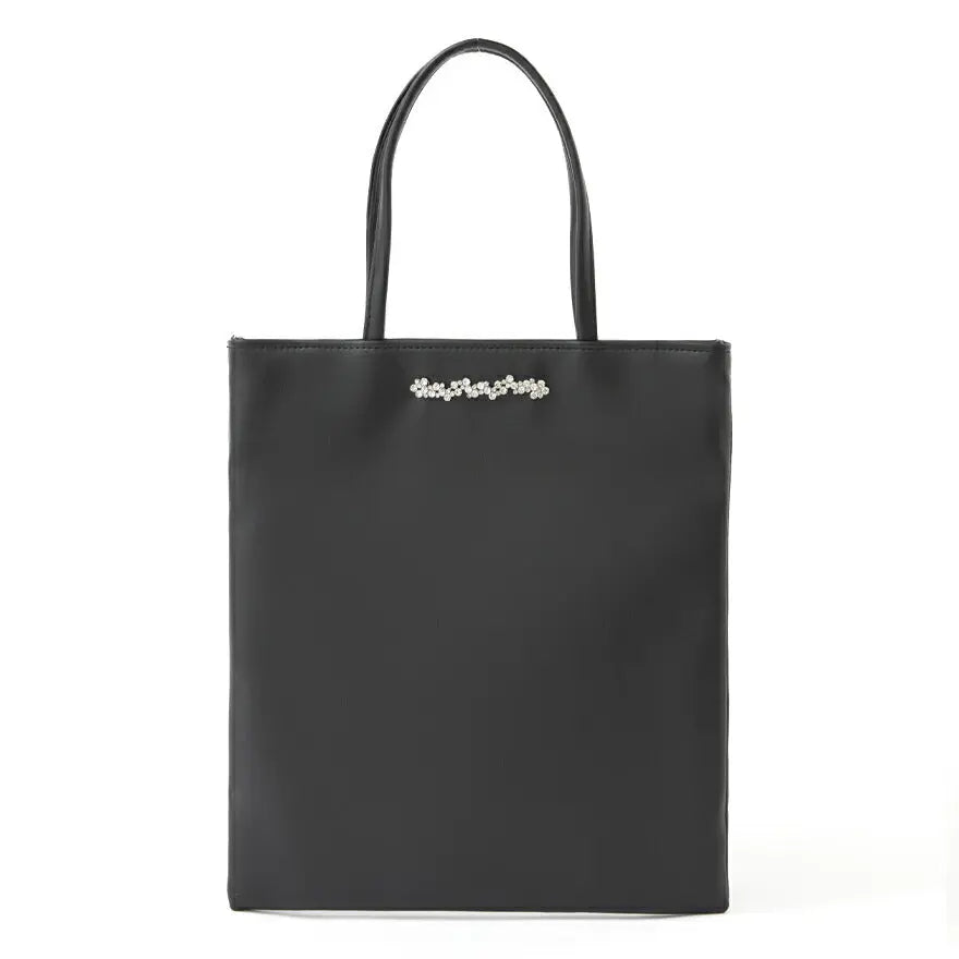 サブバッグ結婚式パーティートートA4フォーマルレース行事翌日配送おしゃれ華やか上品華奢サテンベージュ/ブラック