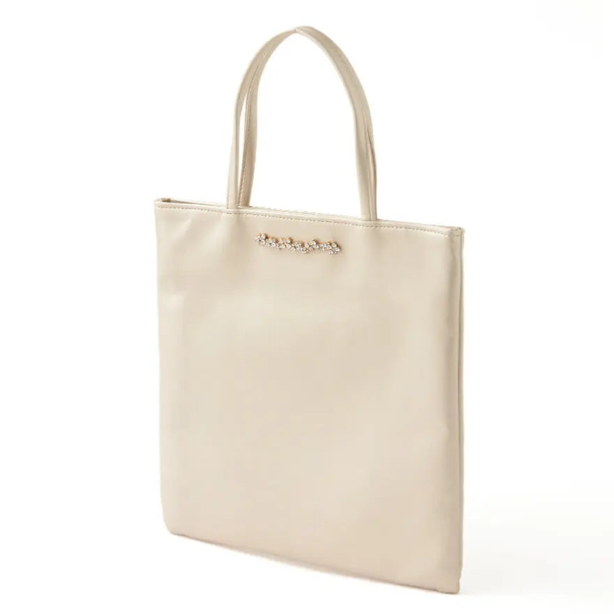 サブバッグ結婚式パーティートートA4フォーマルレース行事翌日配送おしゃれ華やか上品華奢サテンベージュ/ブラック