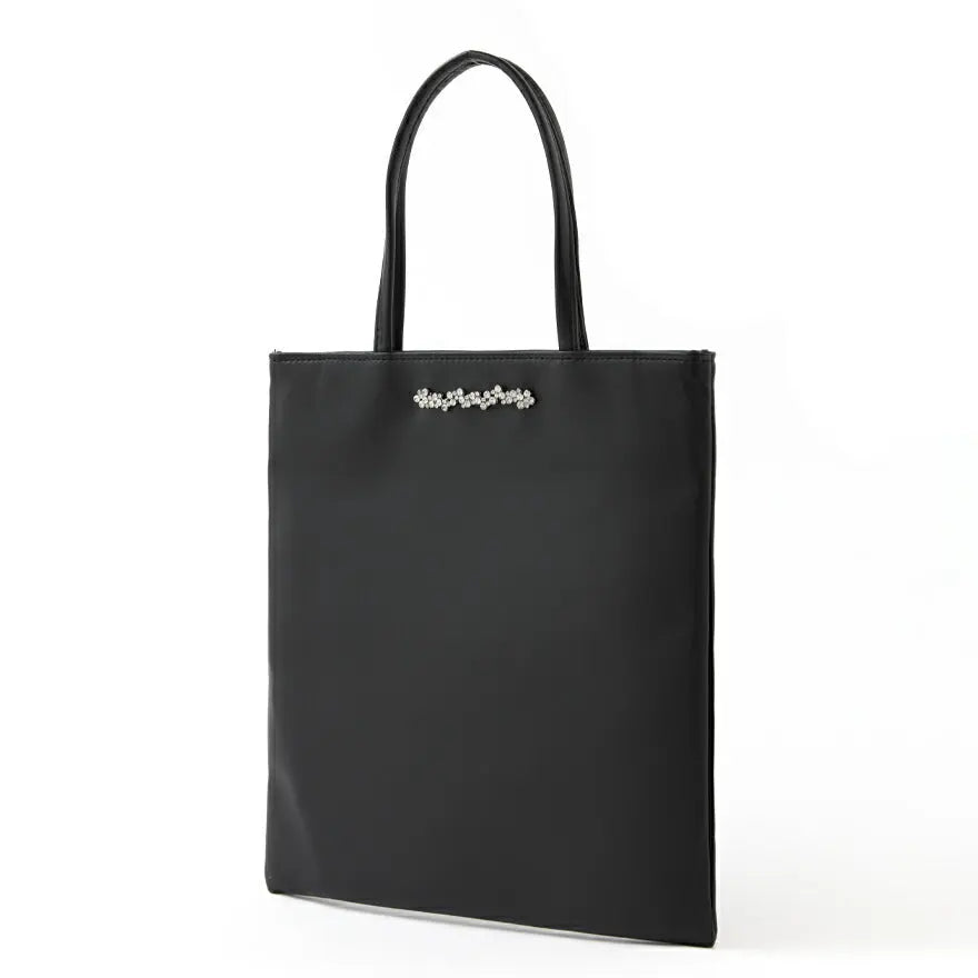 サブバッグ結婚式パーティートートA4フォーマルレース行事翌日配送おしゃれ華やか上品華奢サテンベージュ/ブラック