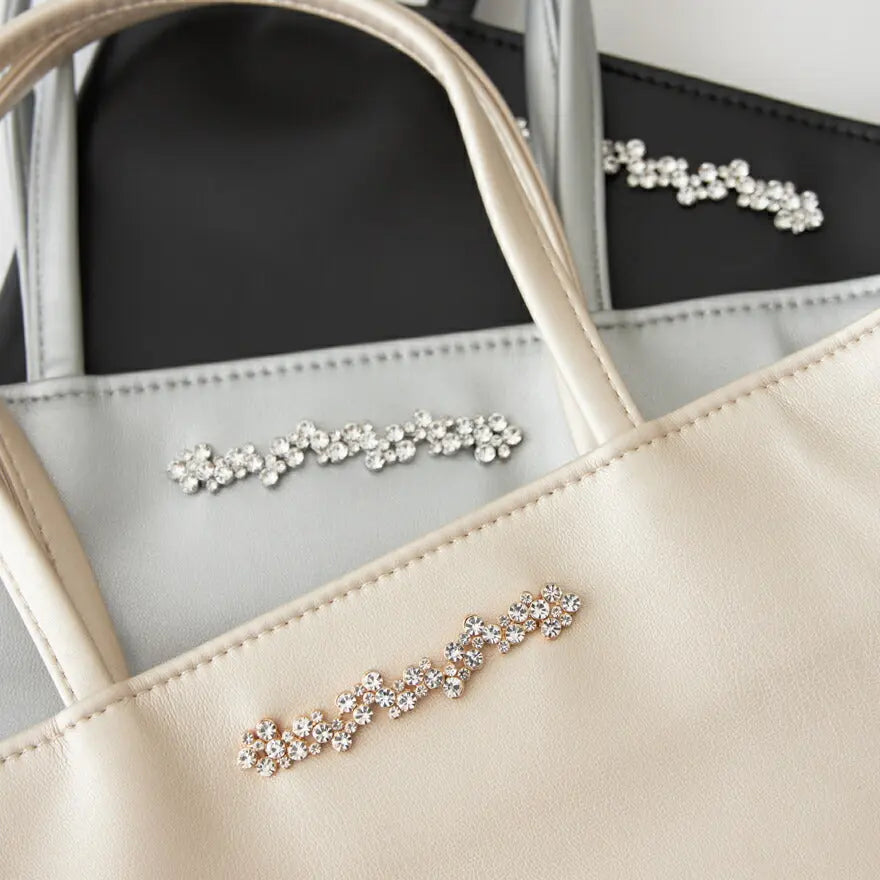 サブバッグ結婚式パーティートートA4フォーマルレース行事翌日配送おしゃれ華やか上品華奢サテンベージュ/ブラック