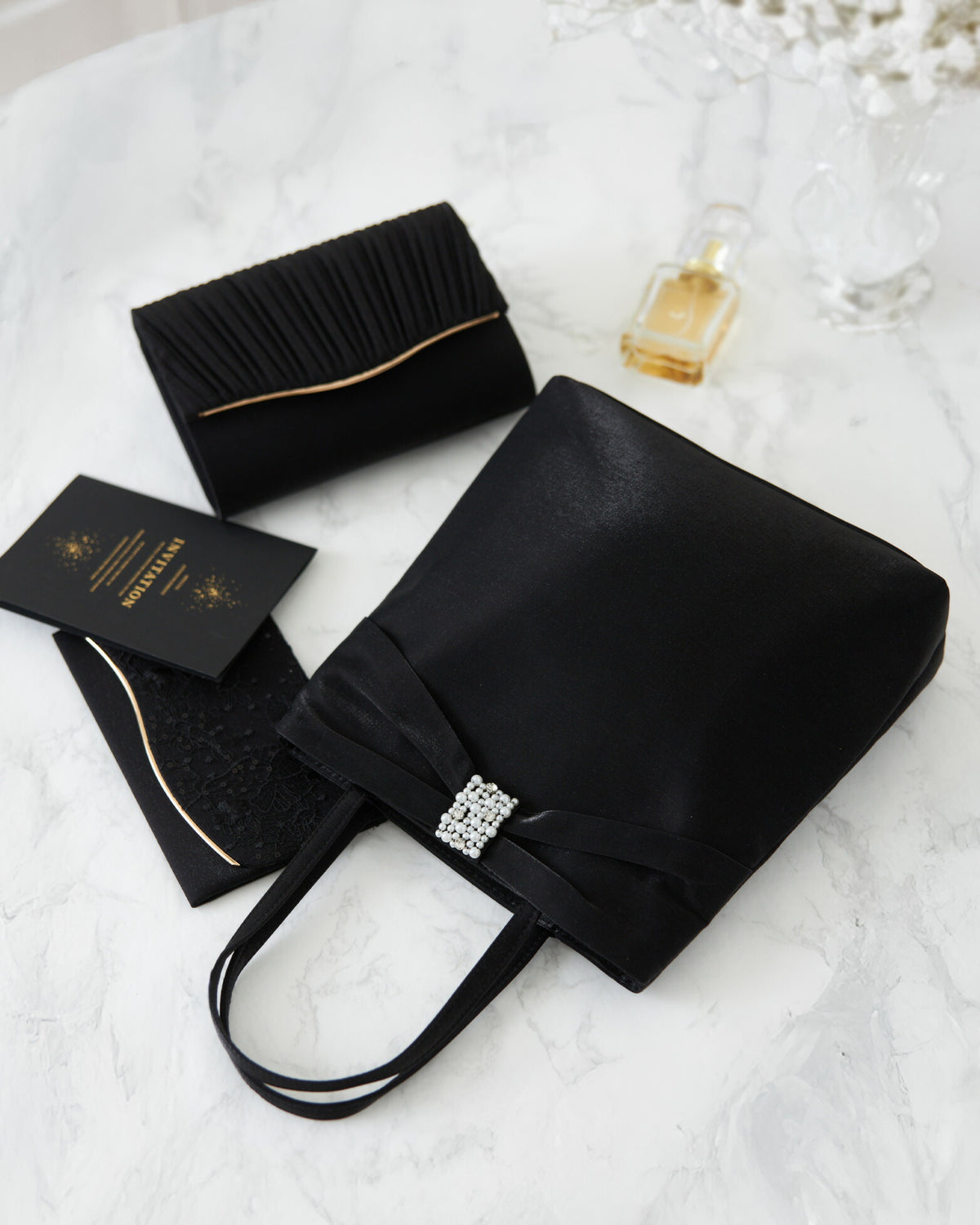 サブバッグレディース春夏小粒ビーズチュール刺繍サテンA4トート結婚式お呼ばれハレの日フォーマルパーティマグネット式シンプルブランド人気