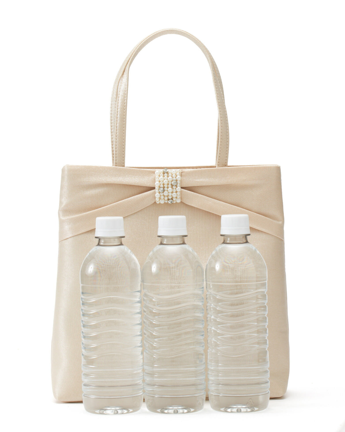 サブバッグ結婚式パーティートートA4フォーマルレース行事翌日配送おしゃれ華やか上品華奢サテンベージュ/ブラック