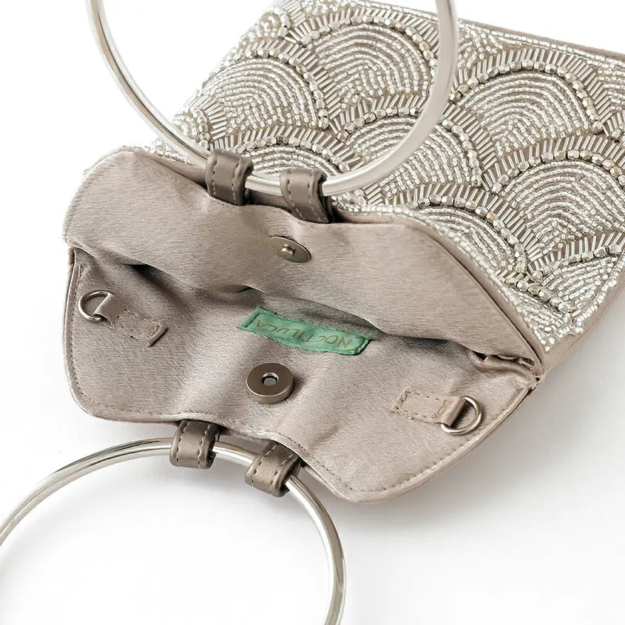 パーティーバッグ結婚式バッグレディース秋冬ビーズ刺しゅう/フェイクパール/ビーズ/スパンコール/コンパクト/2WAY小さめ