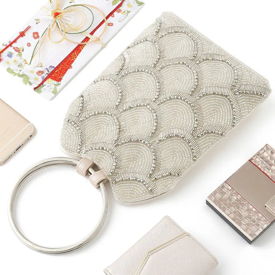 ビーズ刺繍ハンドルパーティーバッグ結婚式バッグパーティーバッグレディース春夏ビーズ/刺繍/ショルダー/2WAY