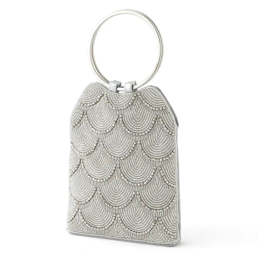 パーティーバッグ結婚式バッグレディース秋冬ビーズ刺しゅう/フェイクパール/ビーズ/スパンコール/コンパクト/2WAY小さめ